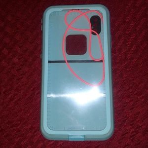 iPhone X Lifeproof case—Teal color